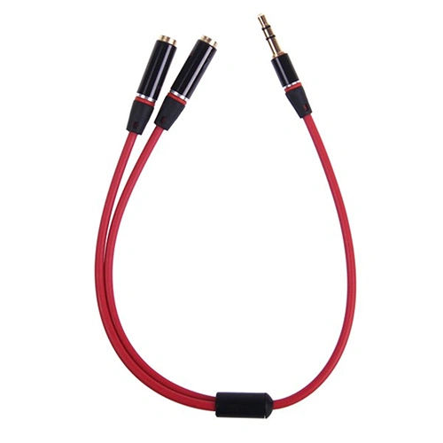 3.5mm Stereo Headphone Audio Male to 2 Female Y Splitter Cable Adapter Plug Jack