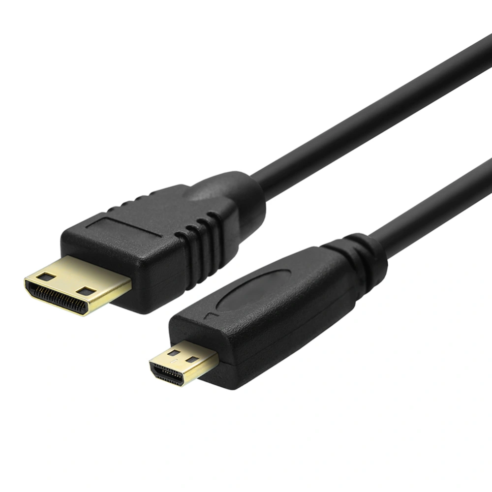 0.3m/1m/1.8m High Clarity 1080P Mini to Micro HDMI-compatible Male Converter Cable Cord for HDTV