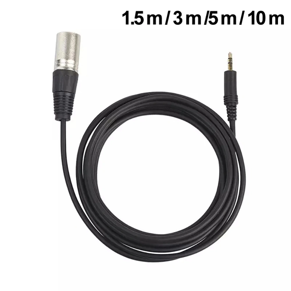 3.5mm Stereo Jack Plug to 3 Pin XLR Male Microphone Audio Cable Cord Adapter