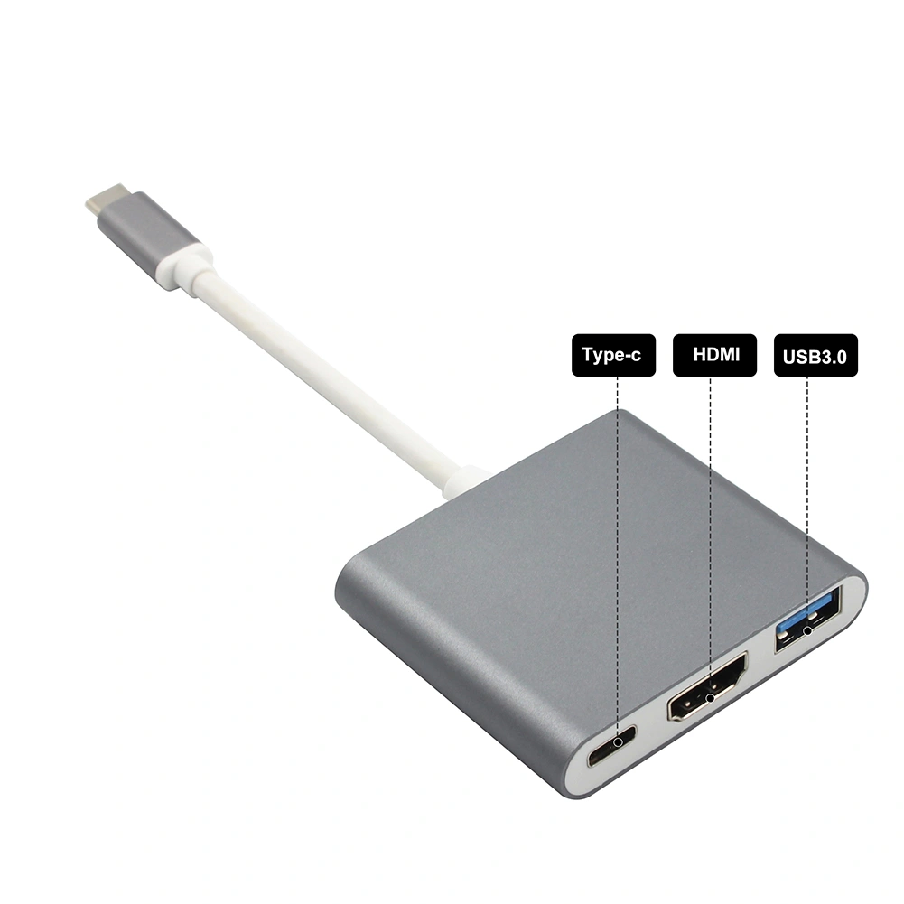 3 in 1 USB 3.1 Type-C to 4K UHD HDMI-compatible USB-C Hub Adapter Converter for Macbook