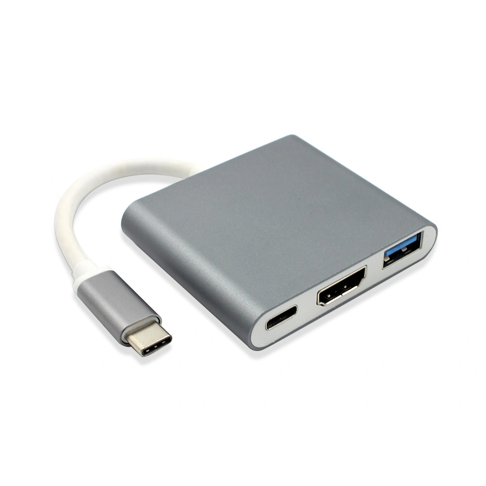 3 in 1 USB 3.1 Type-C to 4K UHD HDMI-compatible USB-C Hub Adapter Converter for Macbook