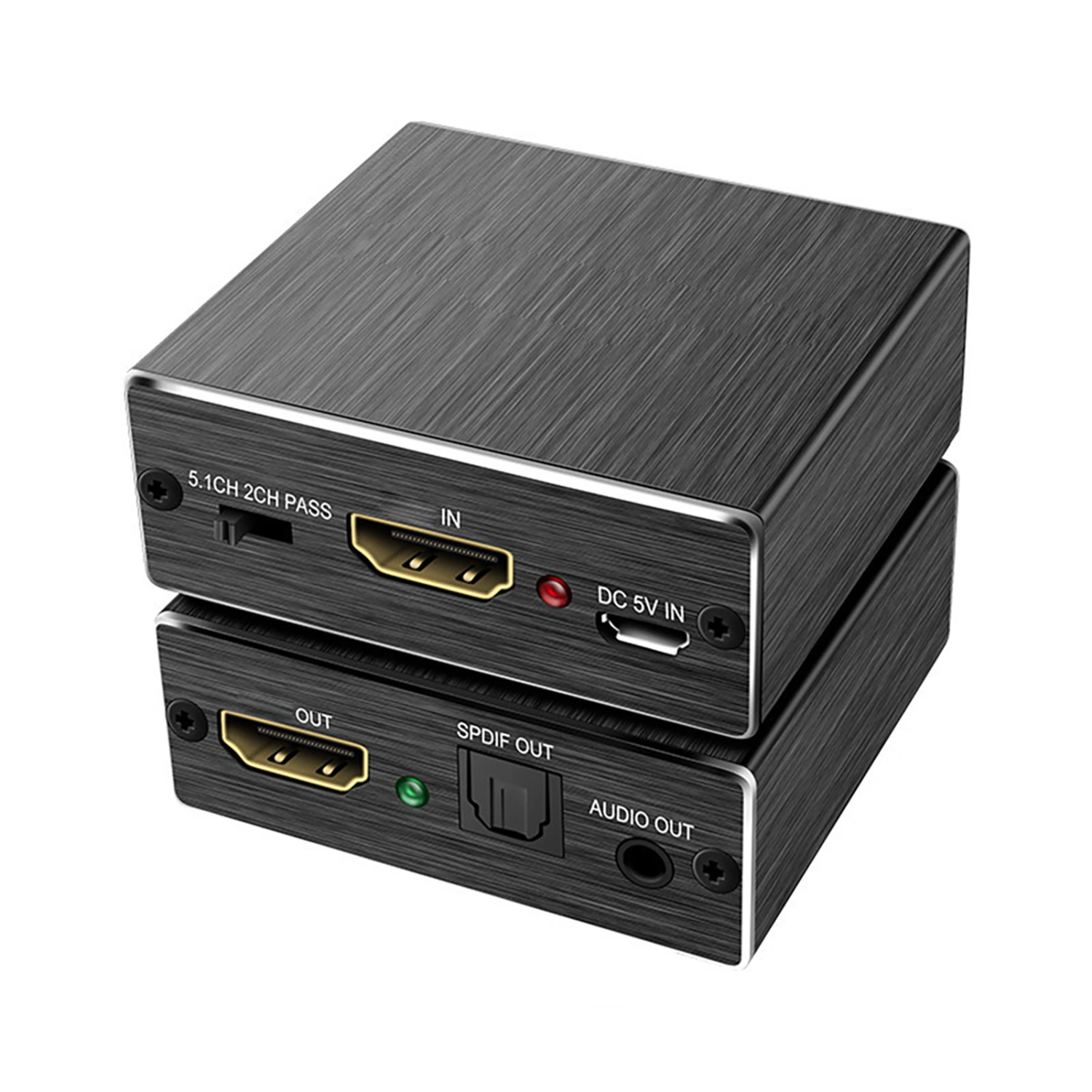 HDMI-compatible to SPDIF+R/L High Clarity Audio Converter Adapter 5.1 Optical Fiber Splitter 4K 2K