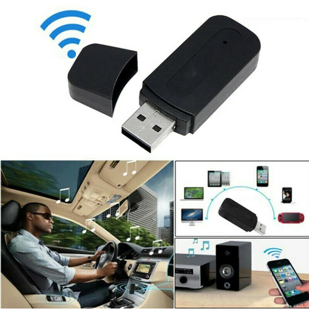 3.5mm Aux to USB Wireless Bluetooth-compatible Audio Stereo Home Car Music Receiver Adapter