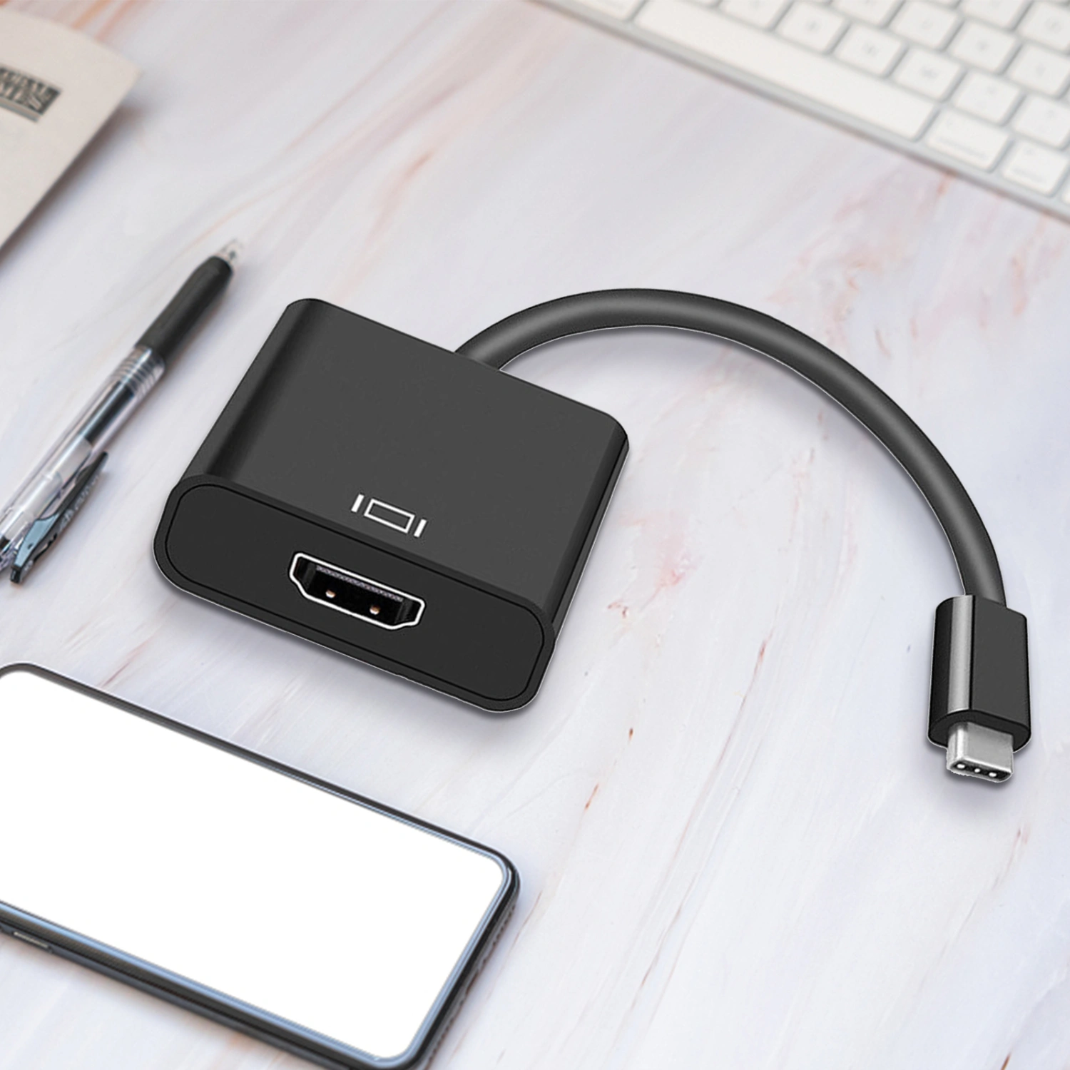 USB C to HDMI-compatible Multiport Adapter for Thunderbolt 3 to 4K Output Charging Port