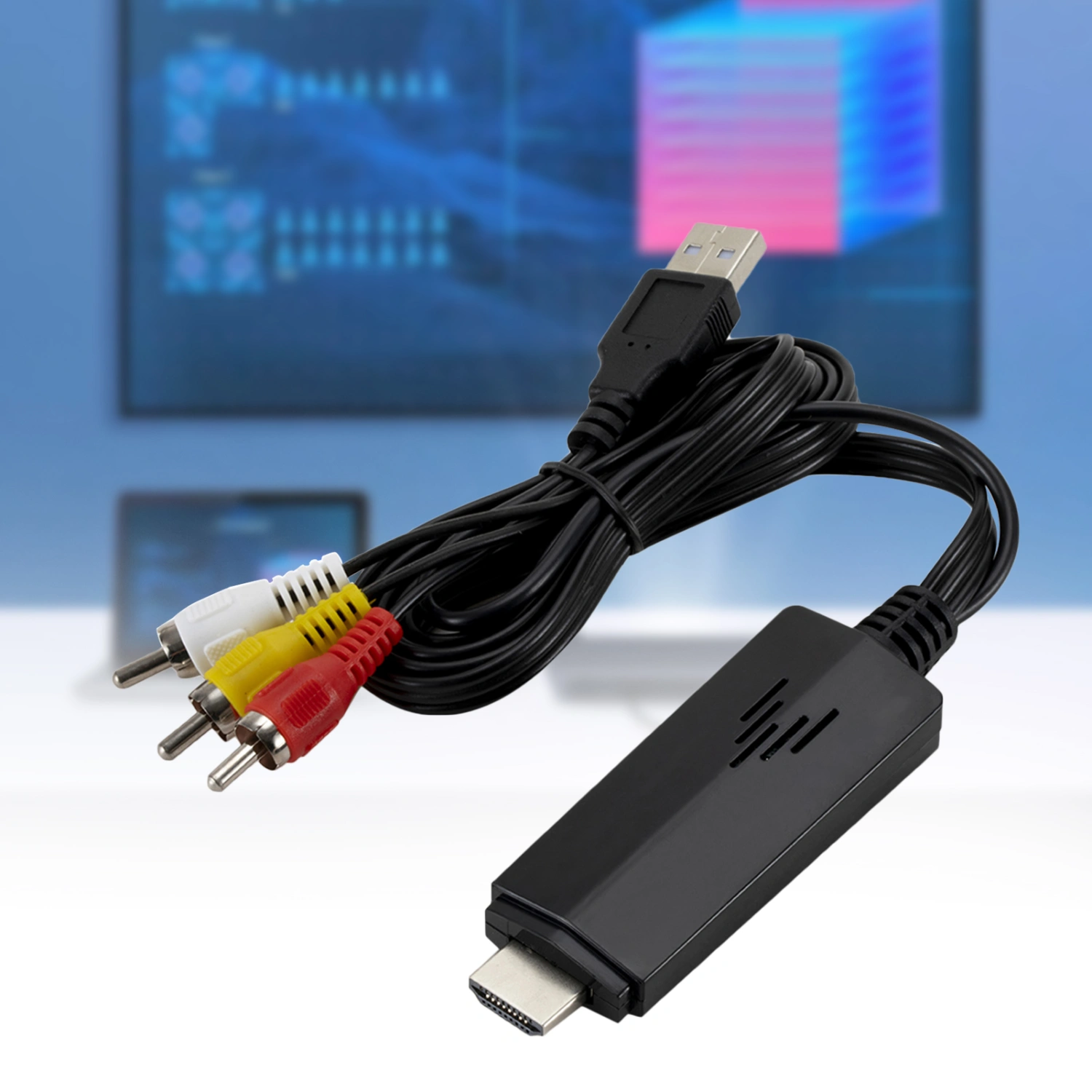 Multifunctional 1080P HDMI-compatible to AV RCA Video Converter Adapter Signal Connector for DVD Cable Box
