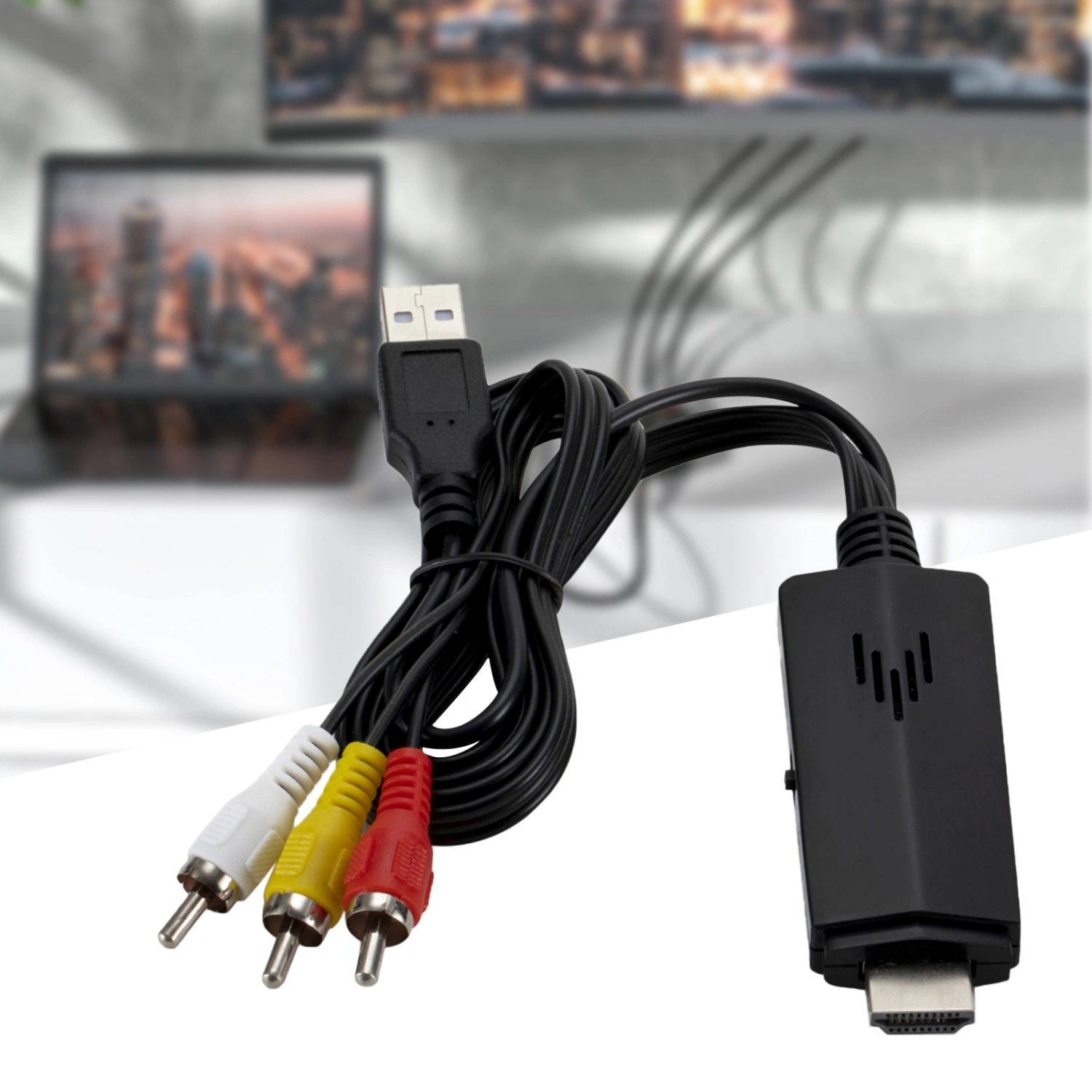 Multifunctional 1080P HDMI-compatible to AV RCA Video Converter Adapter Signal Connector for DVD Cable Box