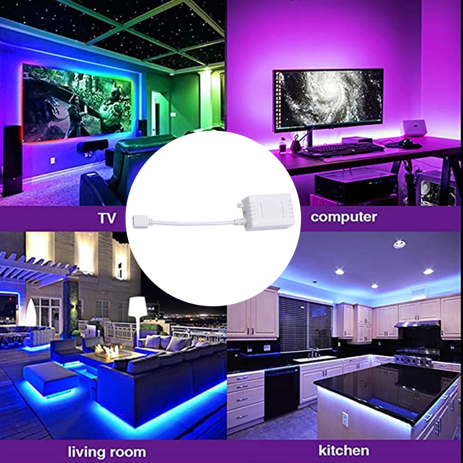 Portable Mobile Phone Bluetooth-compatible Music Colorful LED RGB Light Smart Remote Controller