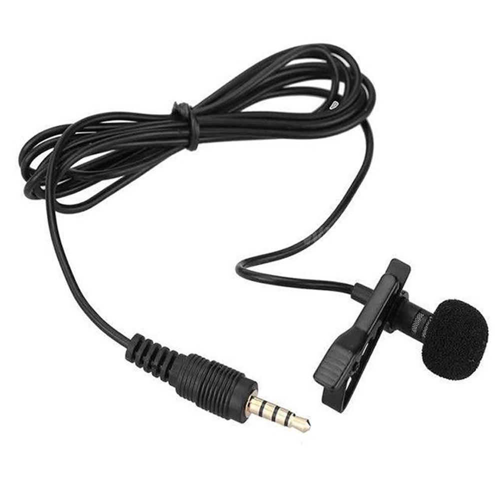 Portable External 3.5mm Hands-Free Wired Lapel Clip Microphone for Loudspeaker