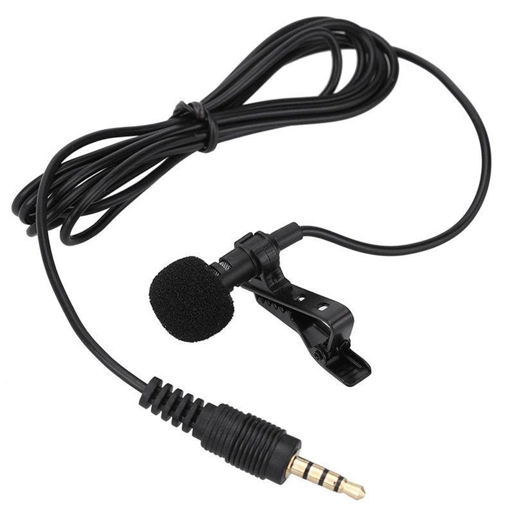 Portable External 3.5mm Hands-Free Wired Lapel Clip Microphone for Loudspeaker