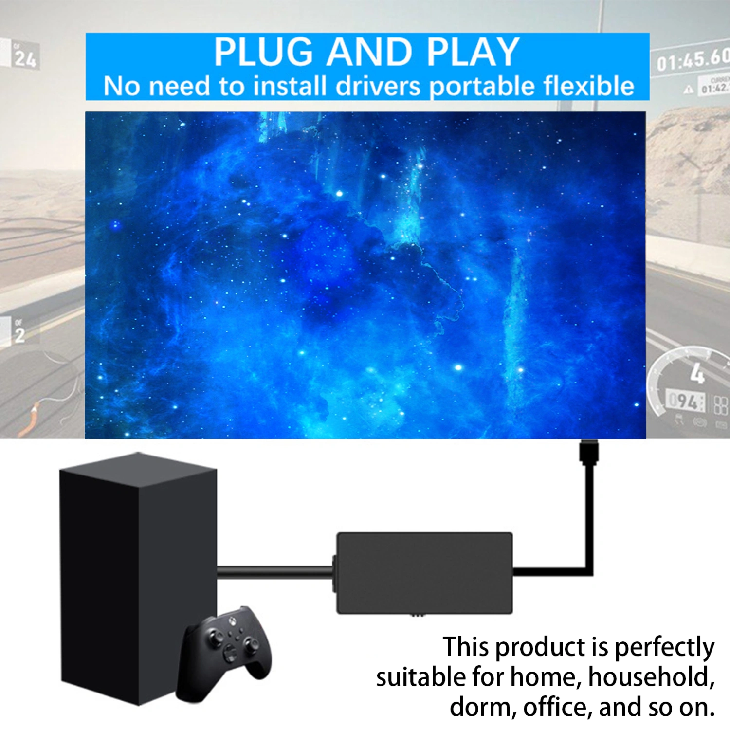Video Converter Plug-and-Play No Driver Required Stable Transmission Low Latency Universal Signal Transfer ABS Gaming Console HDMI-compatible Converter Set Electronic Accessories