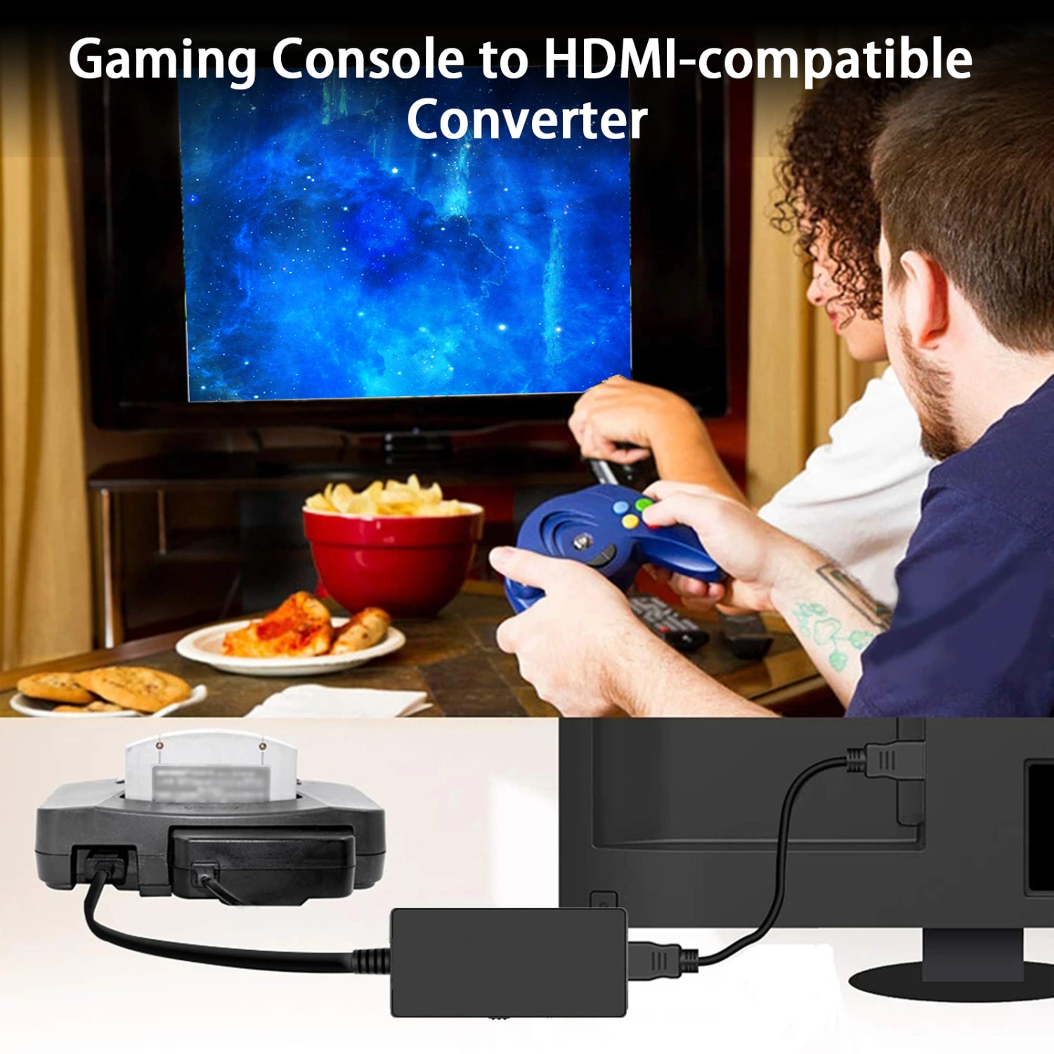 Video Converter Plug-and-Play No Driver Required Stable Transmission Low Latency Universal Signal Transfer ABS Gaming Console HDMI-compatible Converter Set Electronic Accessories