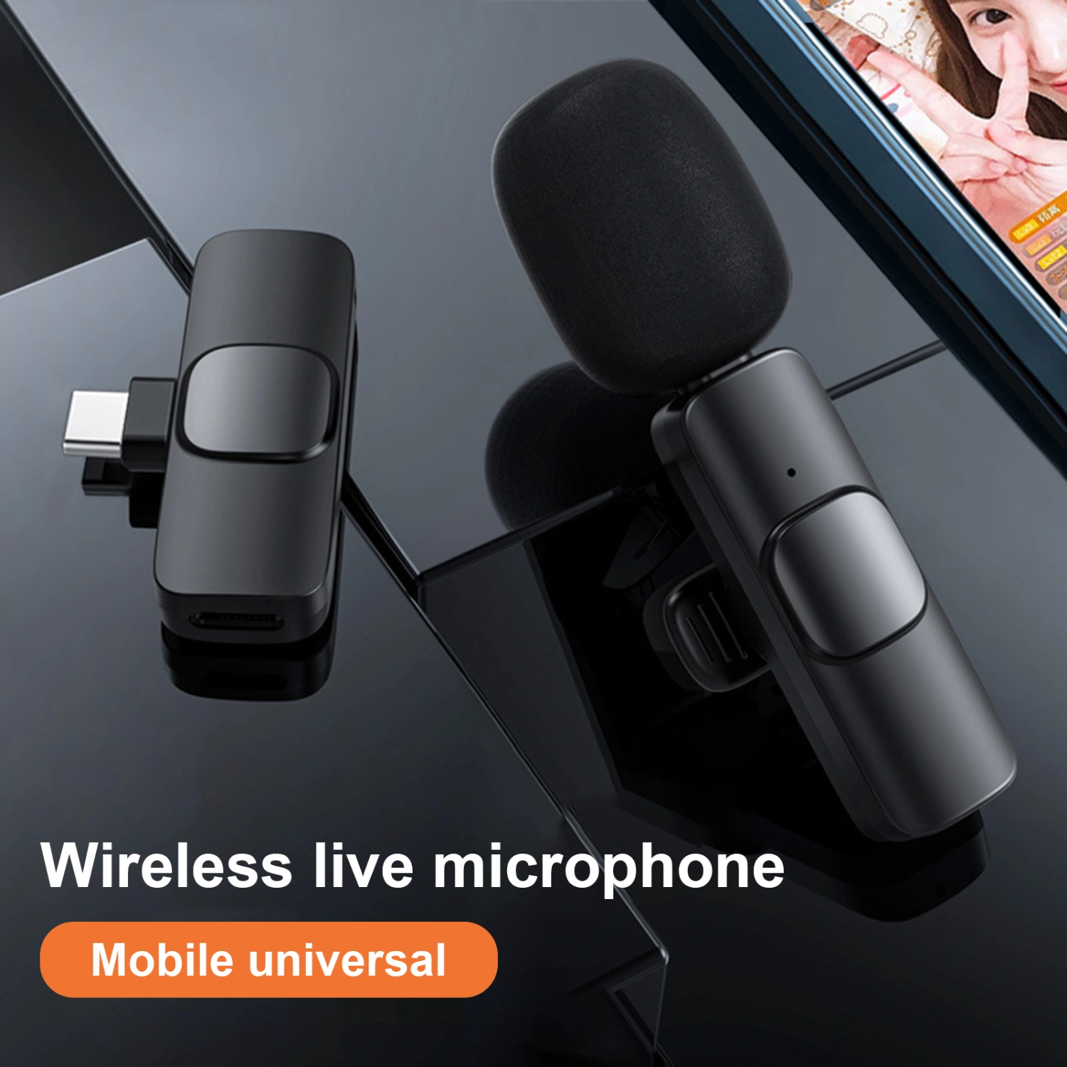 Lavalier Microphone Noise Reduction Sensitive Plug Play 2.4G Wireless Condenser Recording Microphone for Outdoor