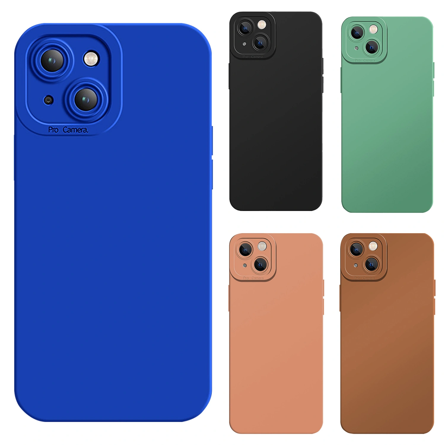 Phone Back Shell Anti-fall Shock-proof Ultra-thin TPU Solid Color Phone Case for iPhone 13 Mini/13/13 Pro/13 Pro Max