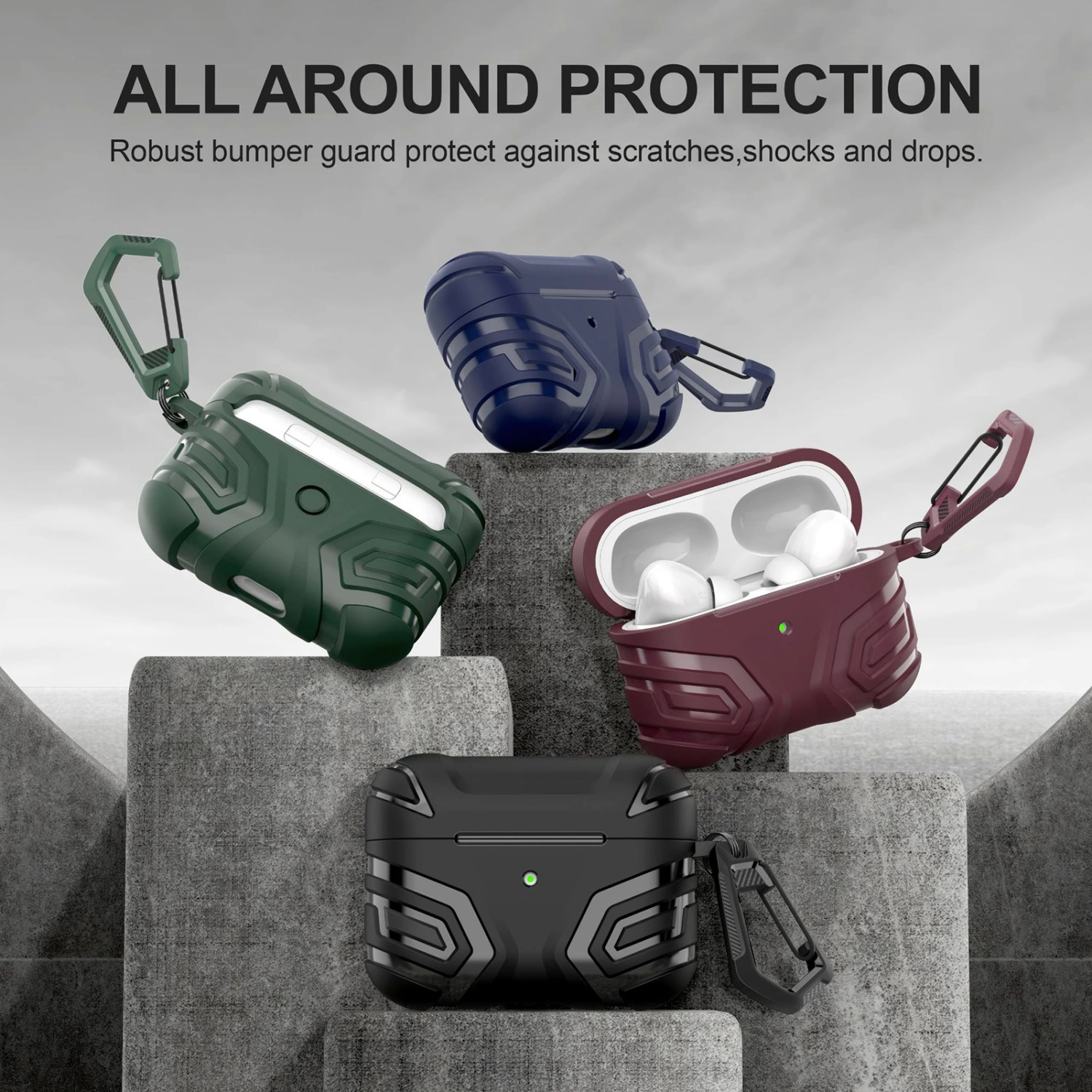 Earphone Protective Skin Anti-fall Shock-proof Waterproof TPU Bluetooth-compatible Earphone Case for Airpods Pro