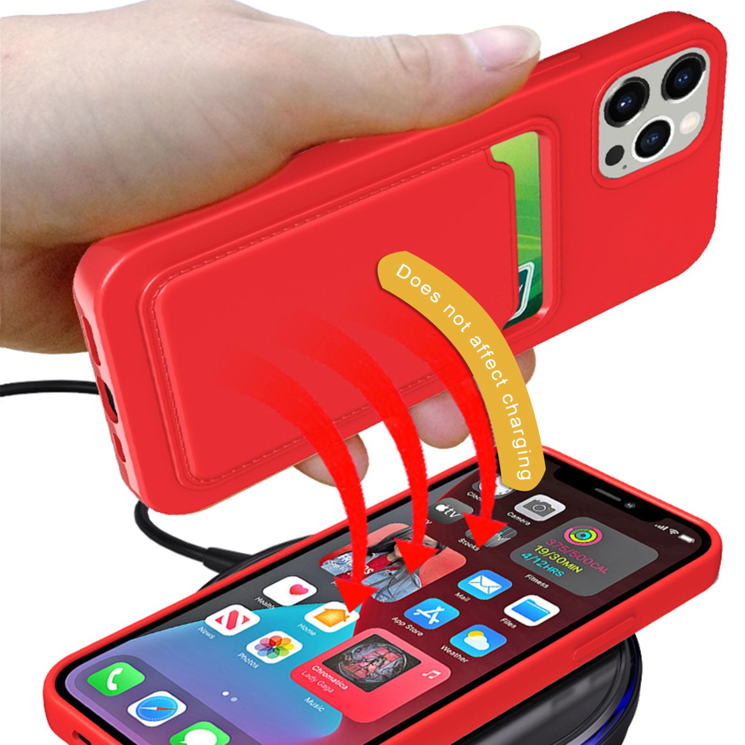 Phone Case Dust-proof Shock-proof Soft TPU Card Slot Mobile Phone Back Cover for iPhone 14/14 Pro/14 Plus/Pro Max