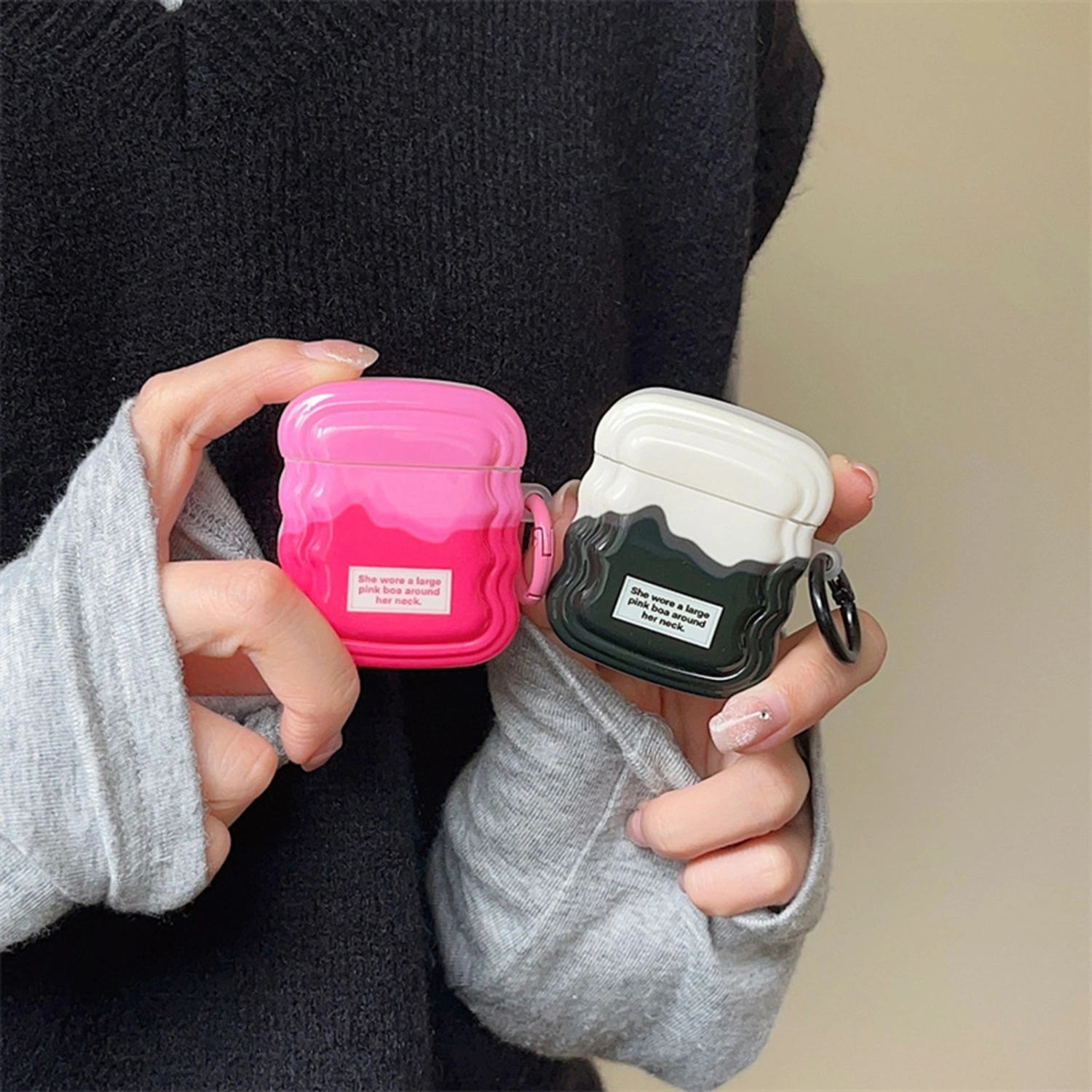 Headphone Case Minimalistic Full Protective Fall-proof Anti-scratch TPU Color Matching Wave Earphone Cover for AirPods Pro2
