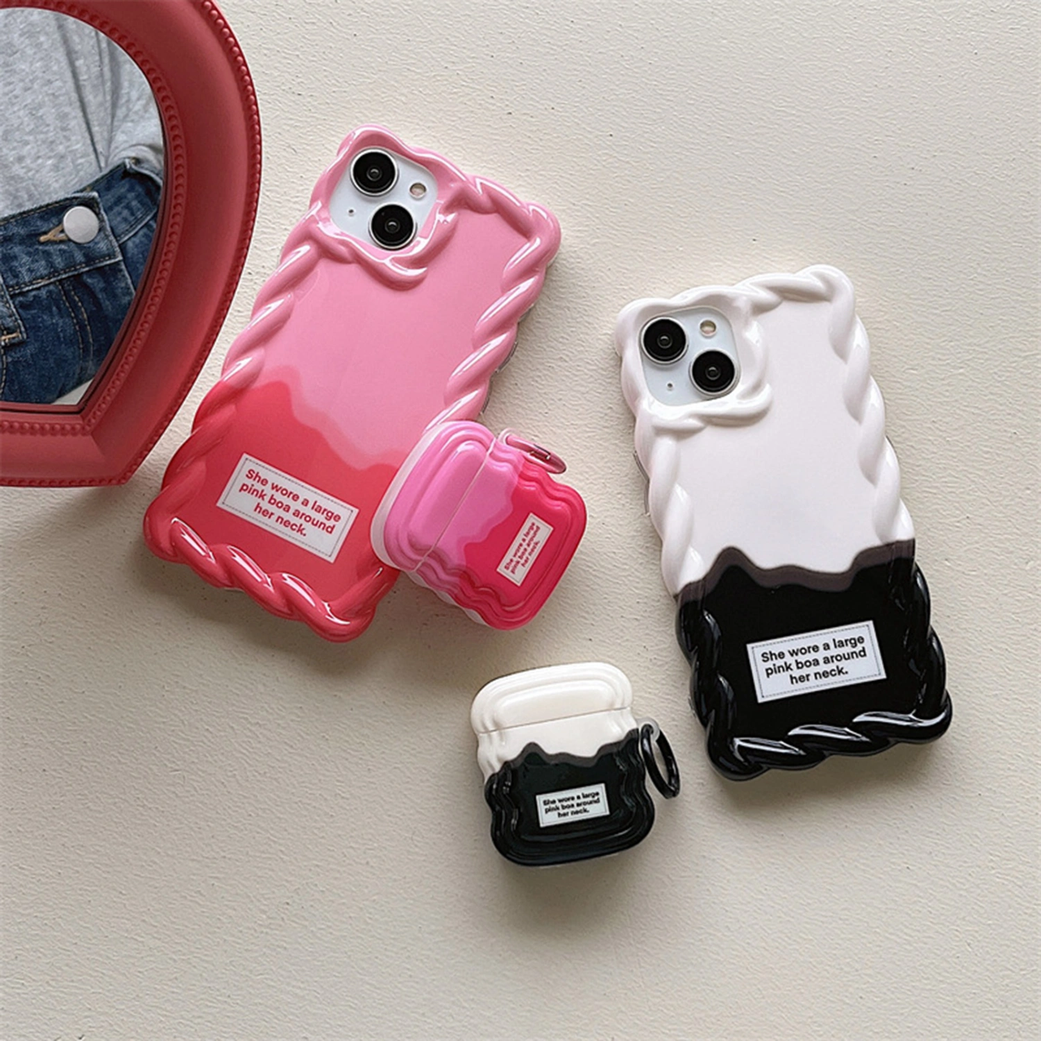 Headphone Case Minimalistic Full Protective Fall-proof Anti-scratch TPU Color Matching Wave Earphone Cover for AirPods Pro2