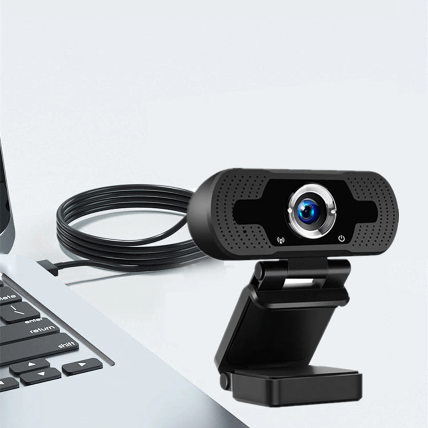 HD 1080P High Compatibility Drive-free Computer Web Camera with Dual Microphone