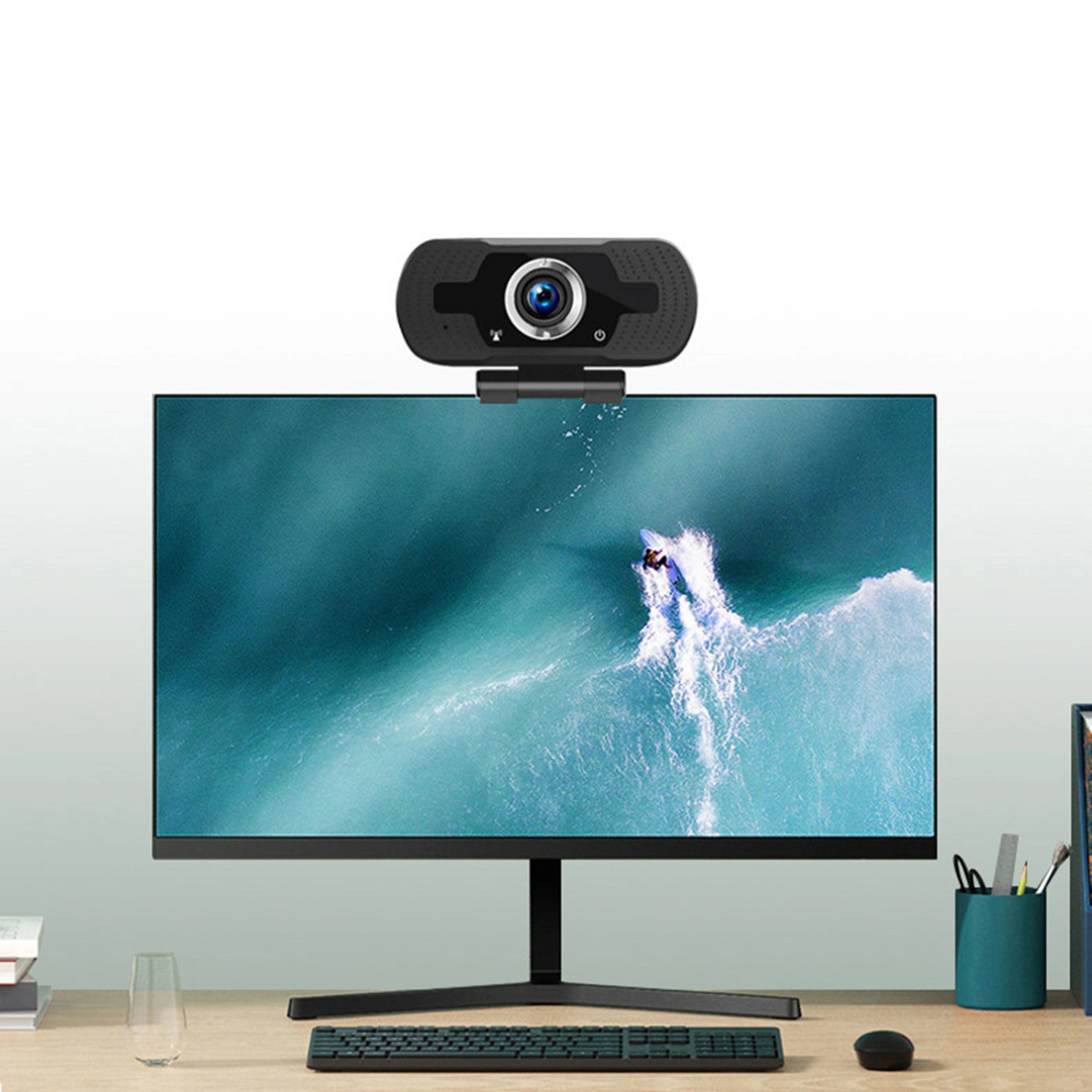 HD 1080P High Compatibility Drive-free Computer Web Camera with Dual Microphone