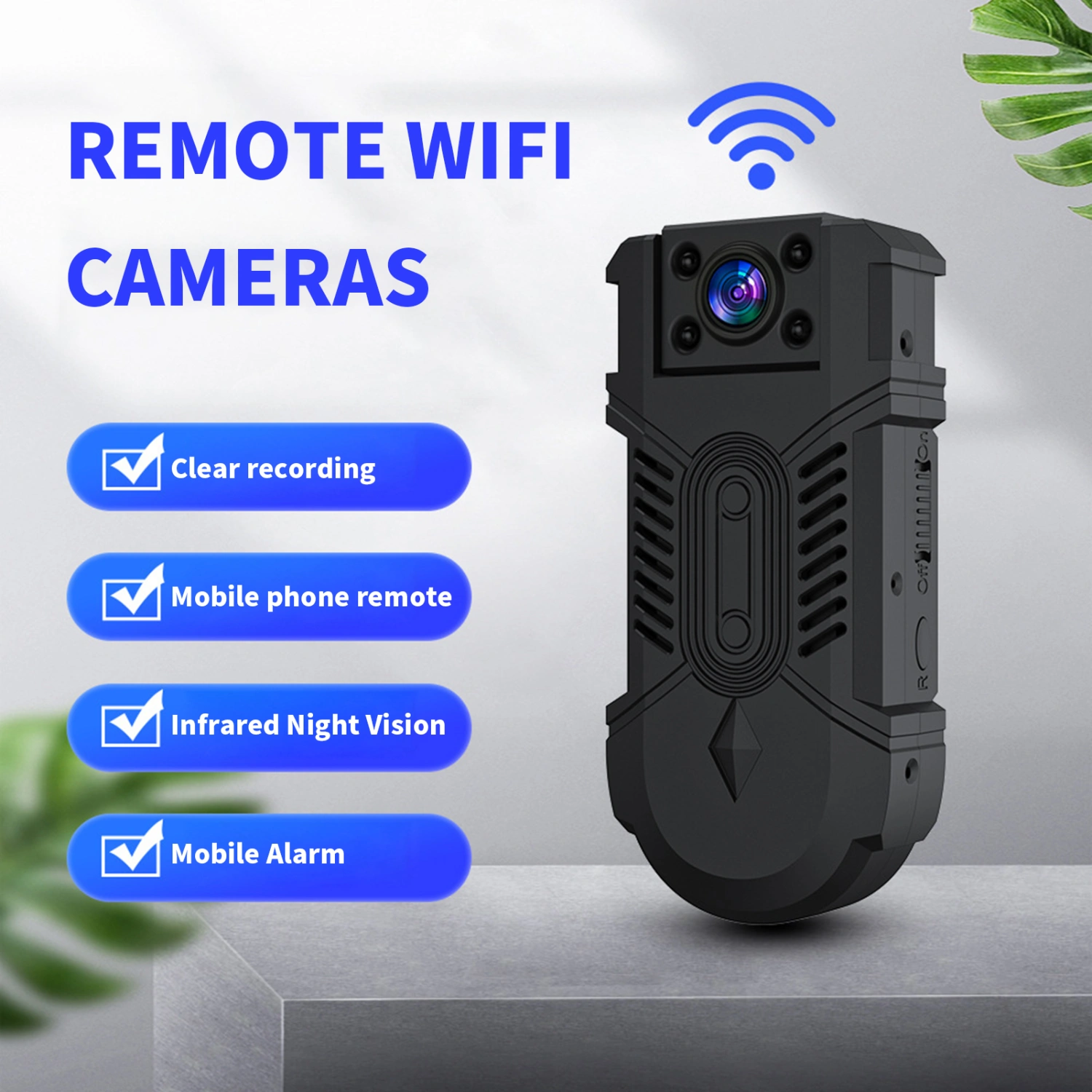 Security Camera High Resolution Home Surveillance 180 Degree Rotation 1080P WiFi Infrared Night Vision Action Camera for Home