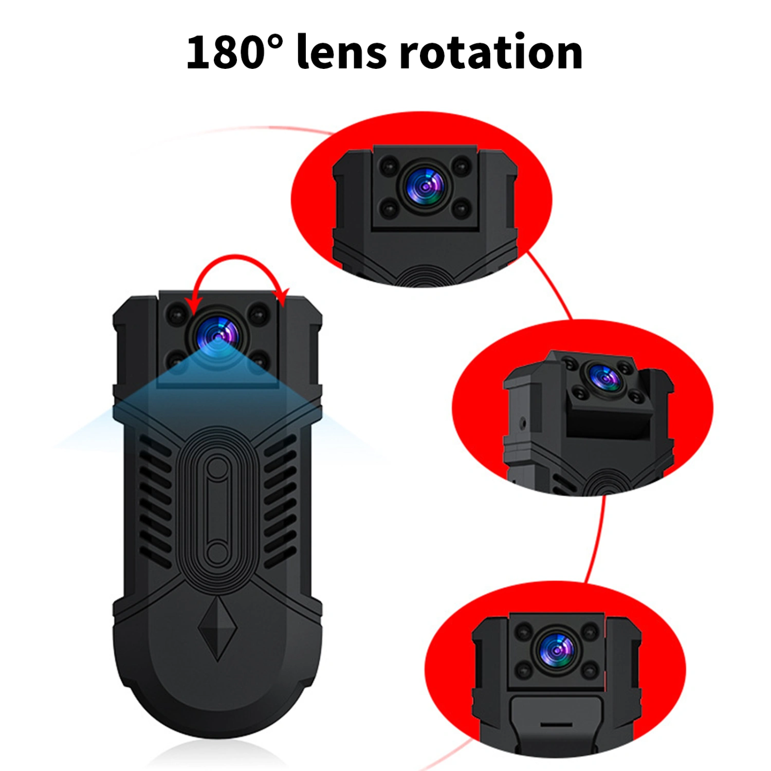 Security Camera High Resolution Home Surveillance 180 Degree Rotation 1080P WiFi Infrared Night Vision Action Camera for Home