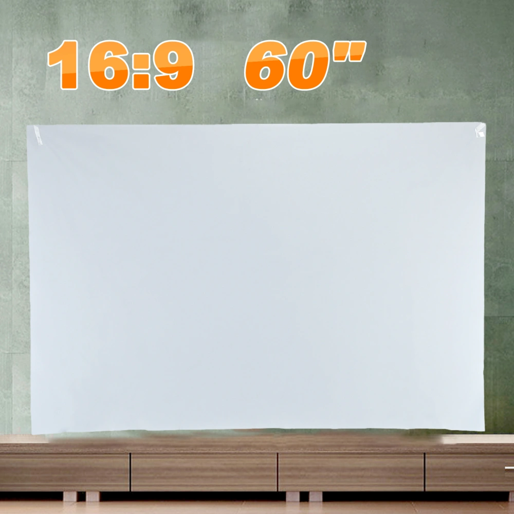 H60Q Projector Screen Foldable Simple Design Polyester 60 Inch 16:9 Practical Projection Curtain for Travel