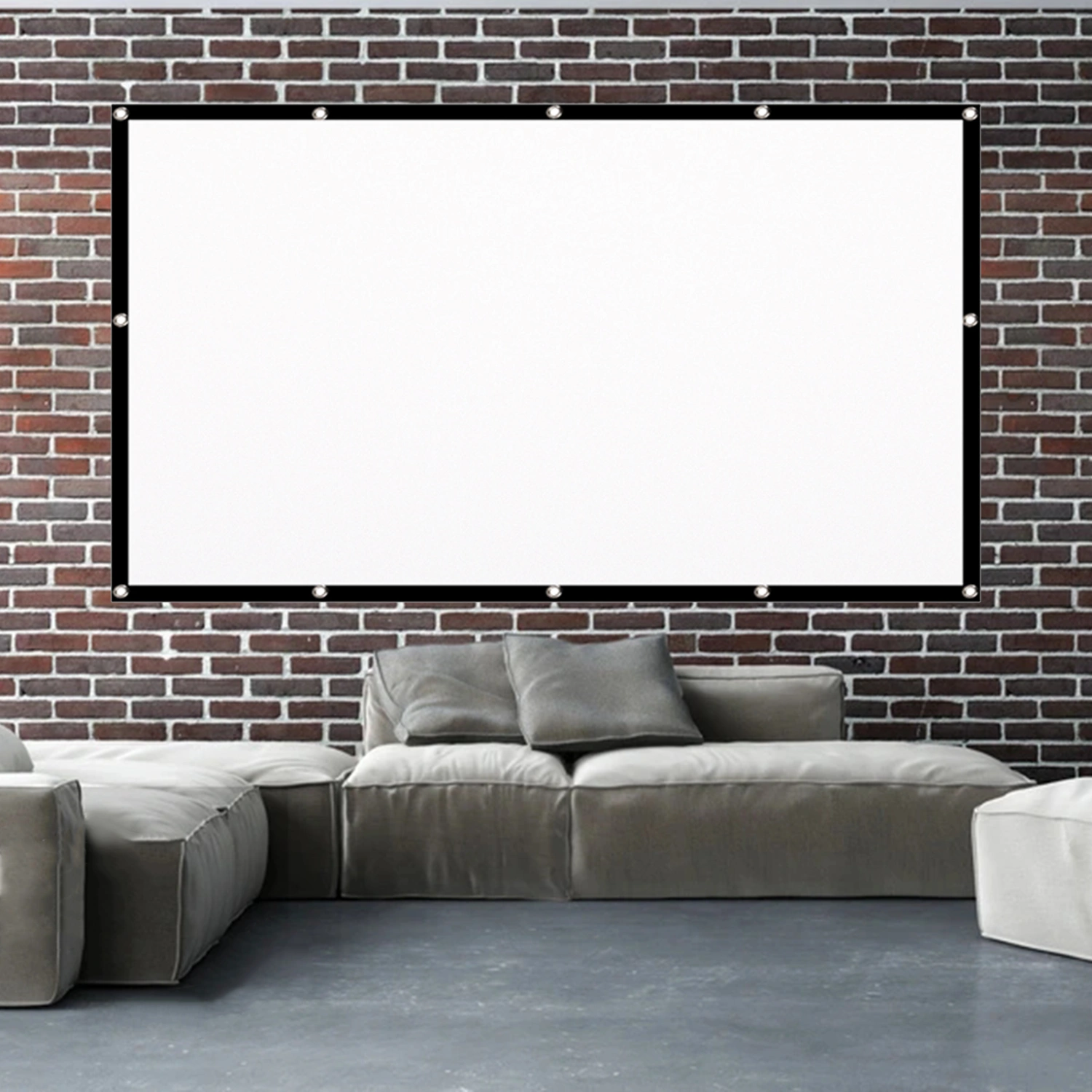 H60C Projector Screen Thick Simple Design Polyester 60 Inch 16:9 Foldable Projection Curtain for Movie