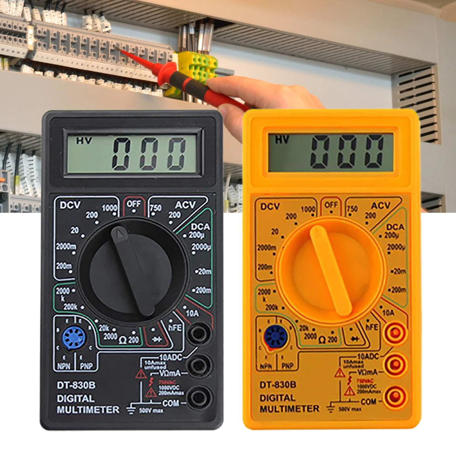 DT830B Portable Digital Multimeter with LCD Screen Amp Volt Ohm Tester Meter