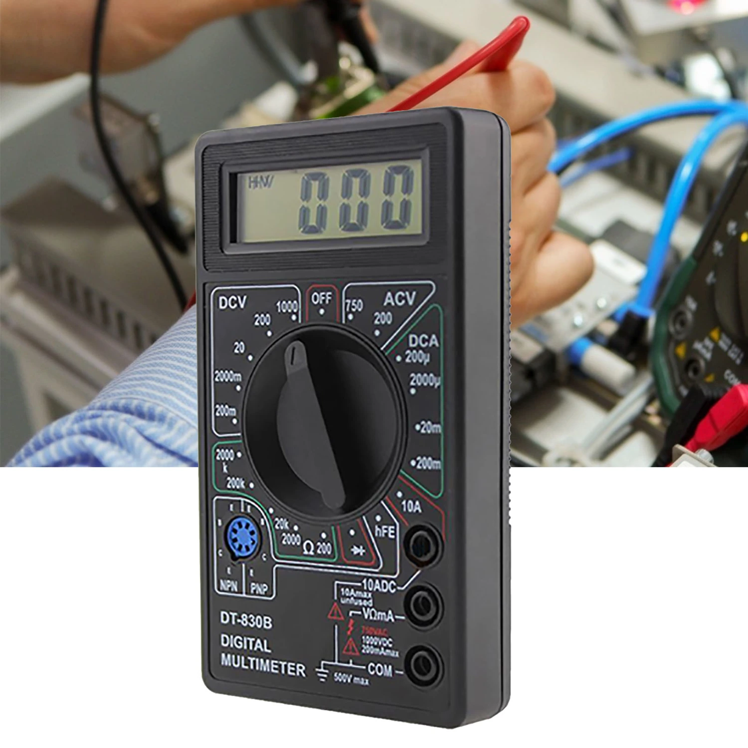 DT830B Portable Digital Multimeter with LCD Screen Amp Volt Ohm Tester Meter