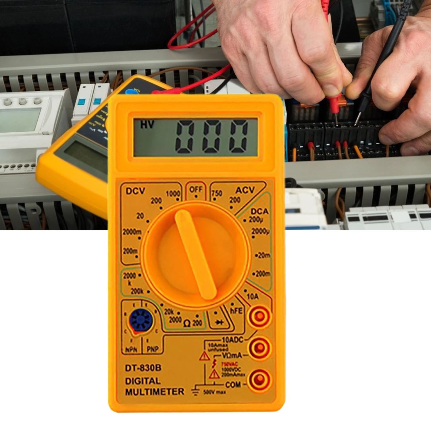 DT830B Portable Digital Multimeter with LCD Screen Amp Volt Ohm Tester Meter