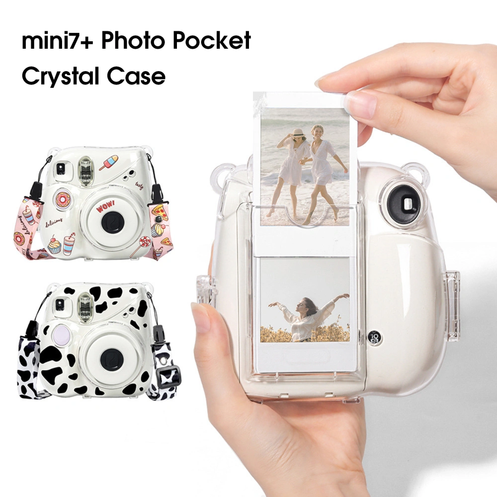 Camera Case Shock-proof Waterproof with Shoulder Strap Camera Transparent Storage Shell with Photo Bag for Instax Mini 7