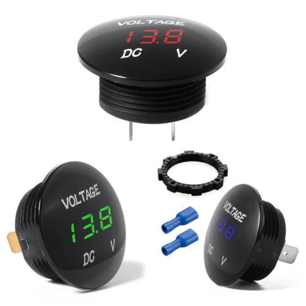 Universal Car DC12V - 24V Round LED Digital Display Voltmeter Volt Meter Gauge