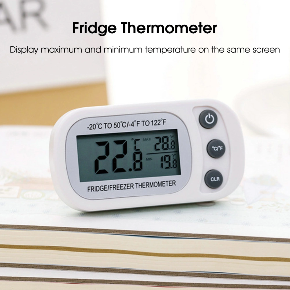 Fridge Thermometer Anti-humidity High Accuracy IPX3 Waterproof Electronic Magnetic Fridge Temperature Meter for Home