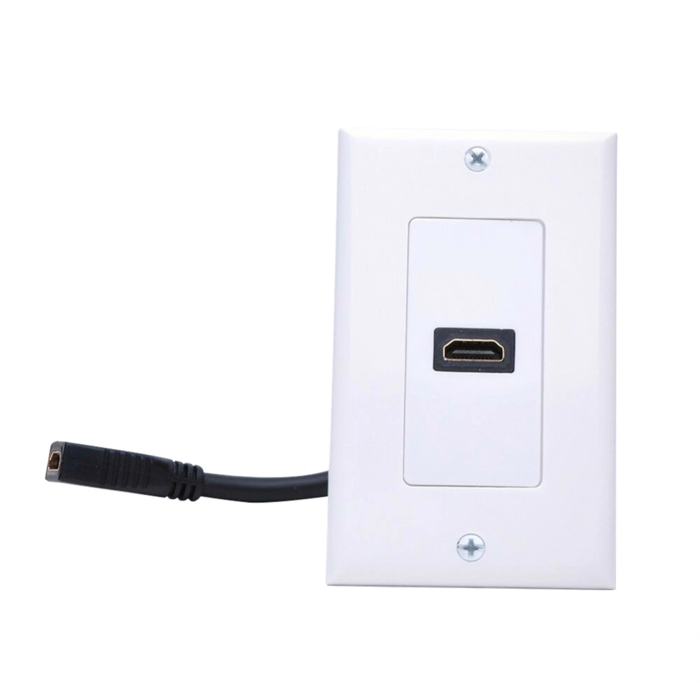 Single Female Port 4K HDMI-compatible Wall Mounted Plate Panel Cover Socket Outlet Extender