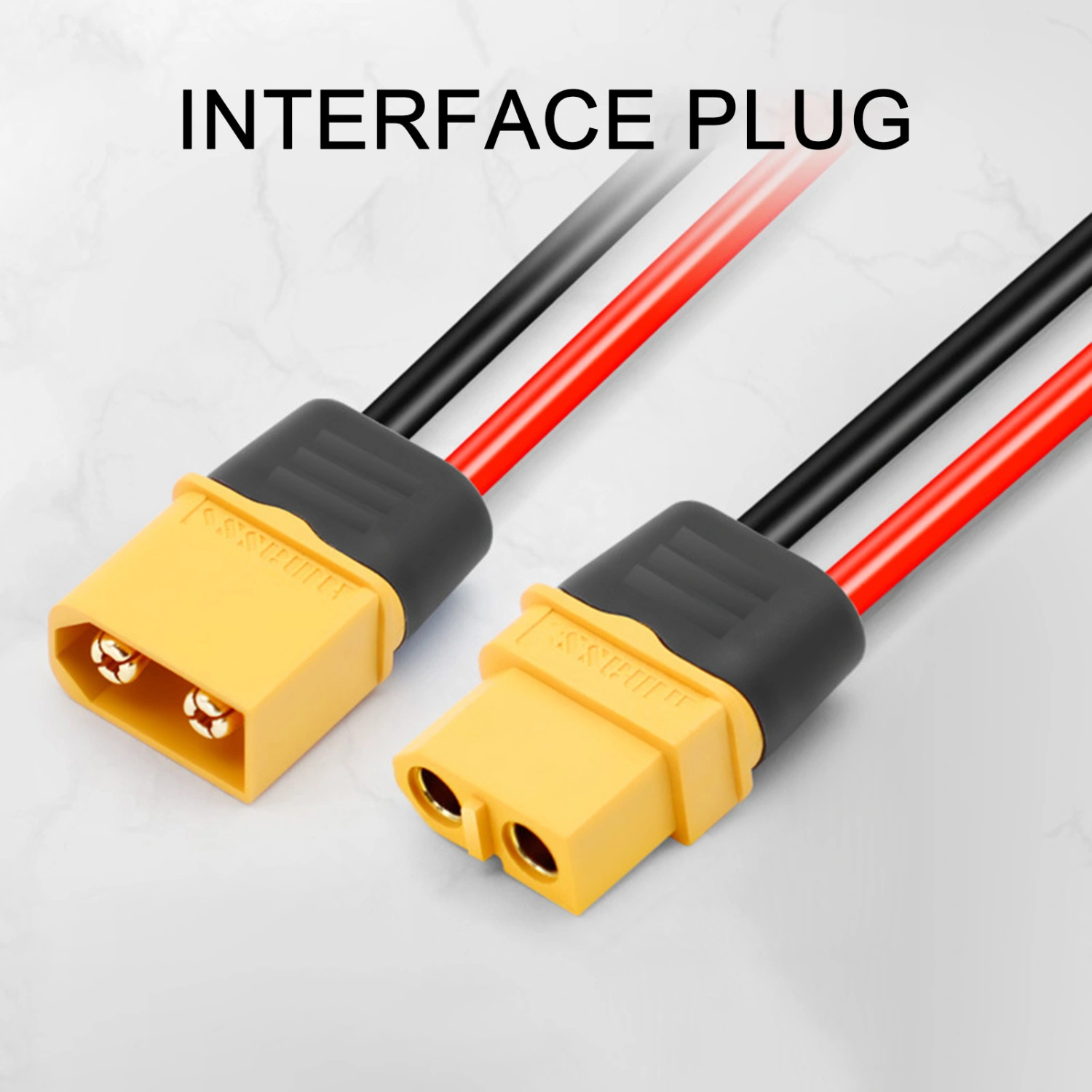 1 Set Connector Power Plug Gold-plated Plug Play XT60H Male Female Airplane Connector Jack DIY Adapter with Sheath for Home