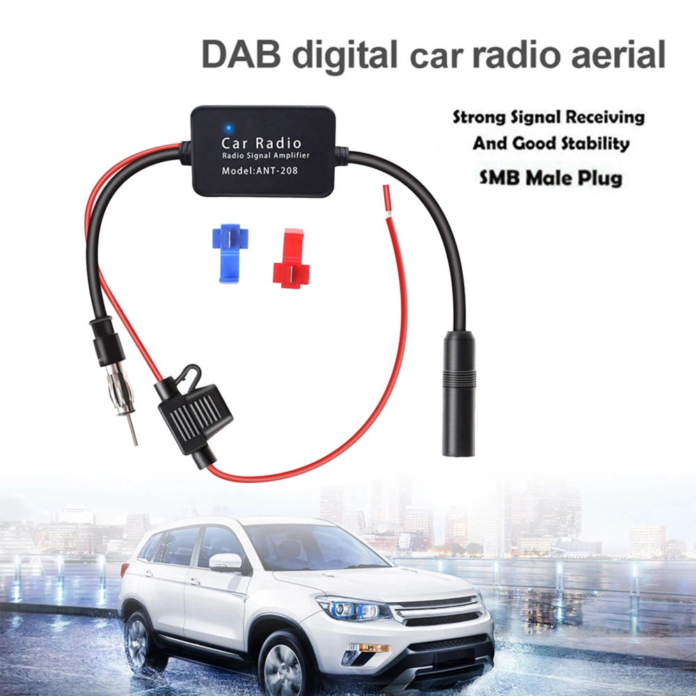 ANT-208 FM Amplifier Universal Anti-interference High Sensitivity Low Noise Stable Performance Signal Amplification Automobile Parts Car Radio Antenna Signal Booster for Marine