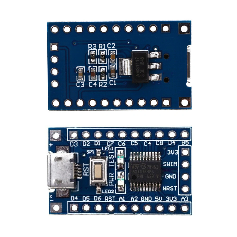 Electronic Module SWIM Debugging 2.54 Pin 10,000 Times Erasable Reset Button Micro USB STM8S Development Board Electronic Equipment