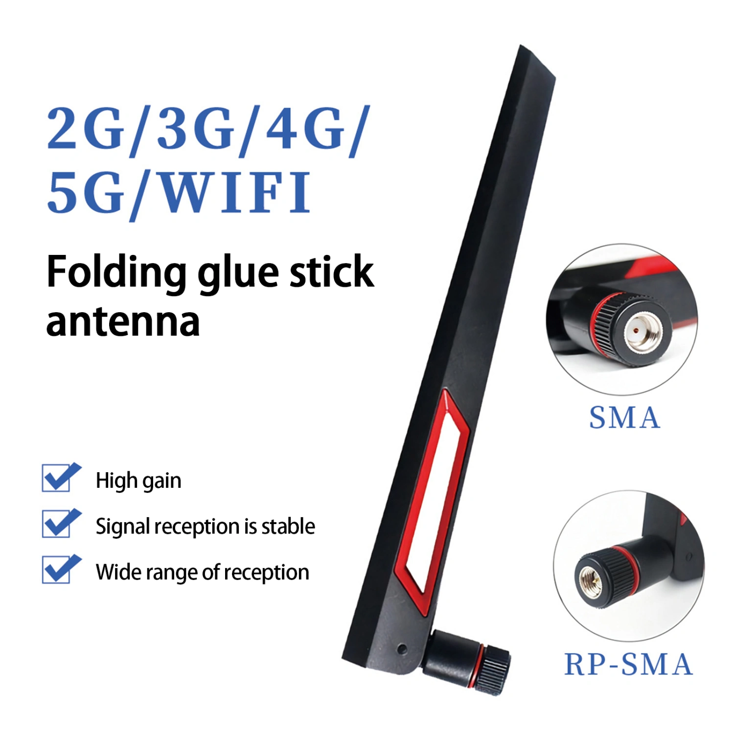 Indoor TV Antenna 2.4G/5G Dual Band Foldable High-gain Stable Signal Wireless Router External Antenna Electronic Equipment