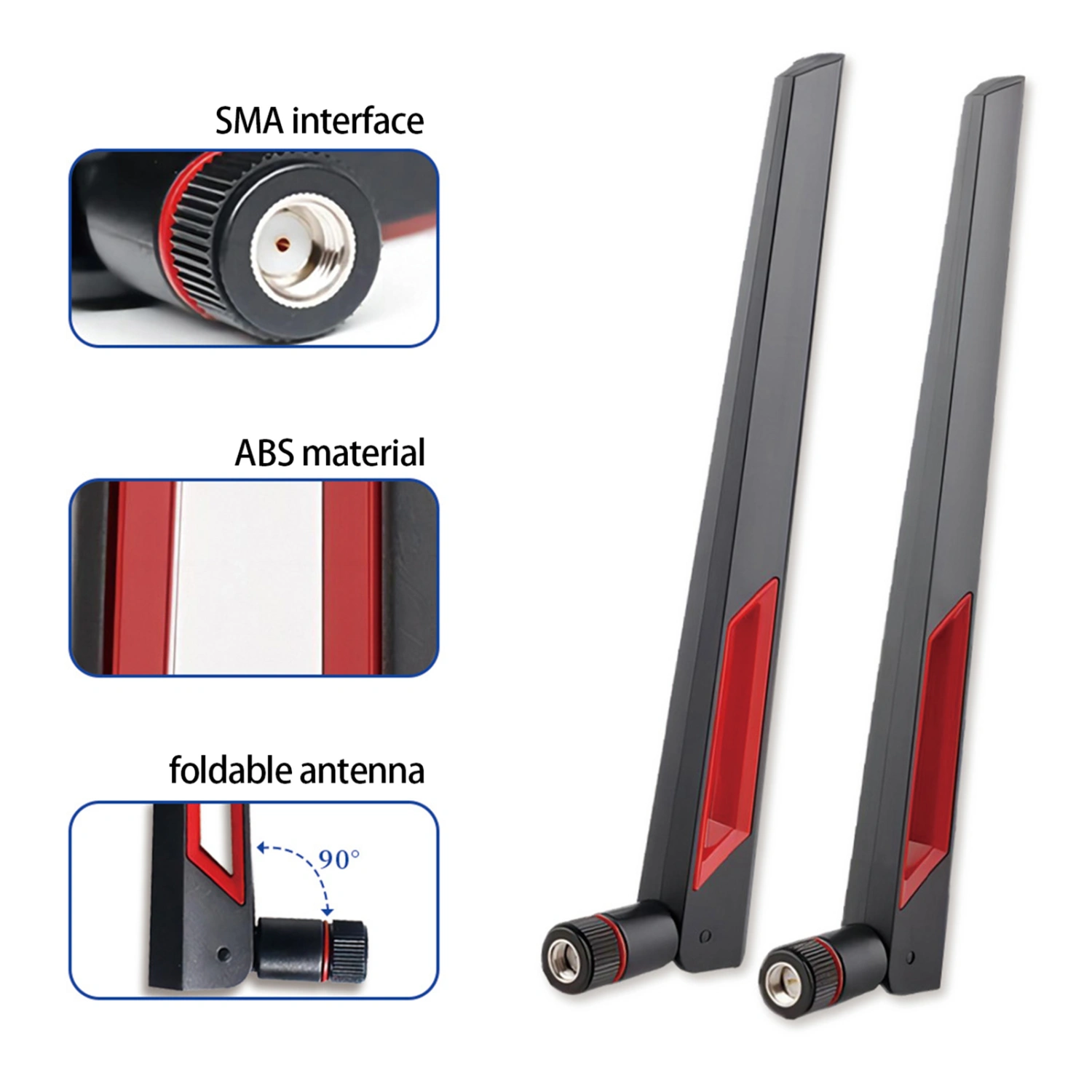 Indoor TV Antenna 2.4G/5G Dual Band Foldable High-gain Stable Signal Wireless Router External Antenna Electronic Equipment