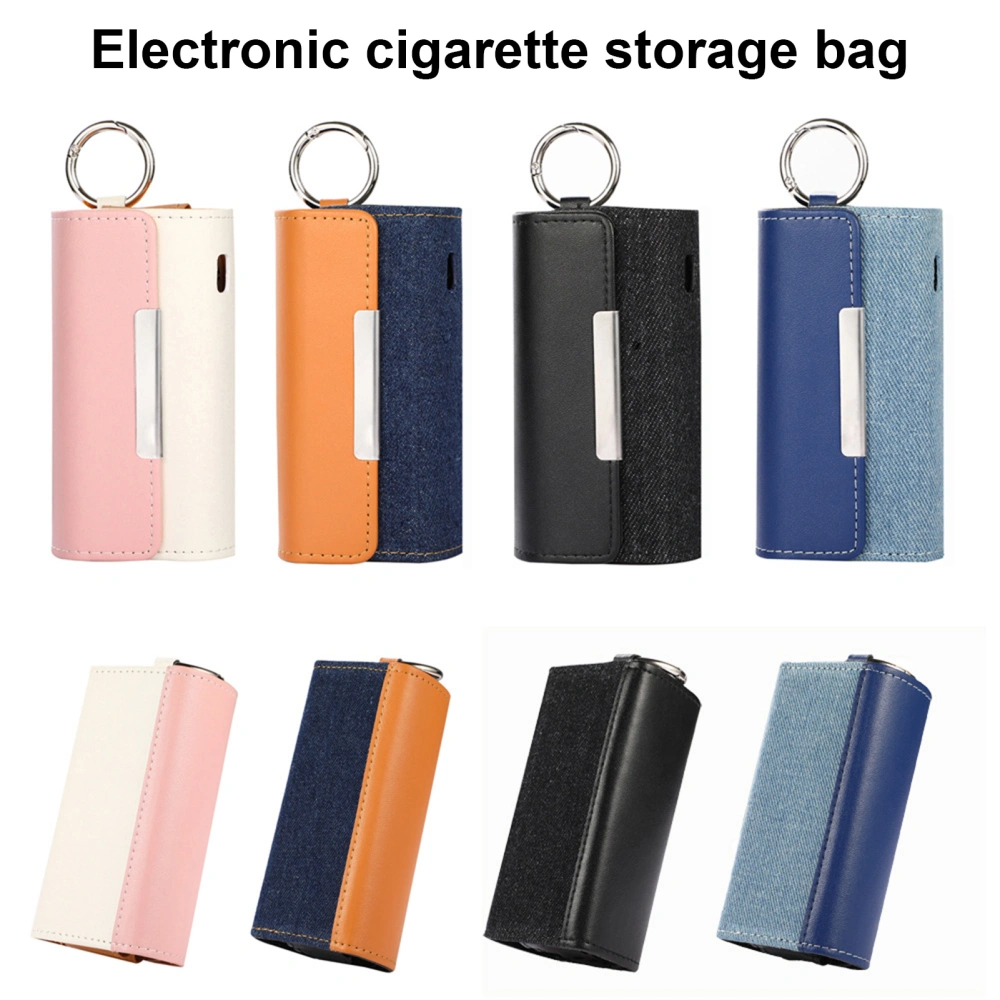 Protective Cover Stitching Style Anti-fall Portable E-cigarette Faux Leather Wallet Case for IQOS ILUMA