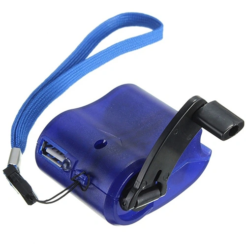 Travel USB Hand Dynamo Phone Charger with Light Environmental Crank Charger
