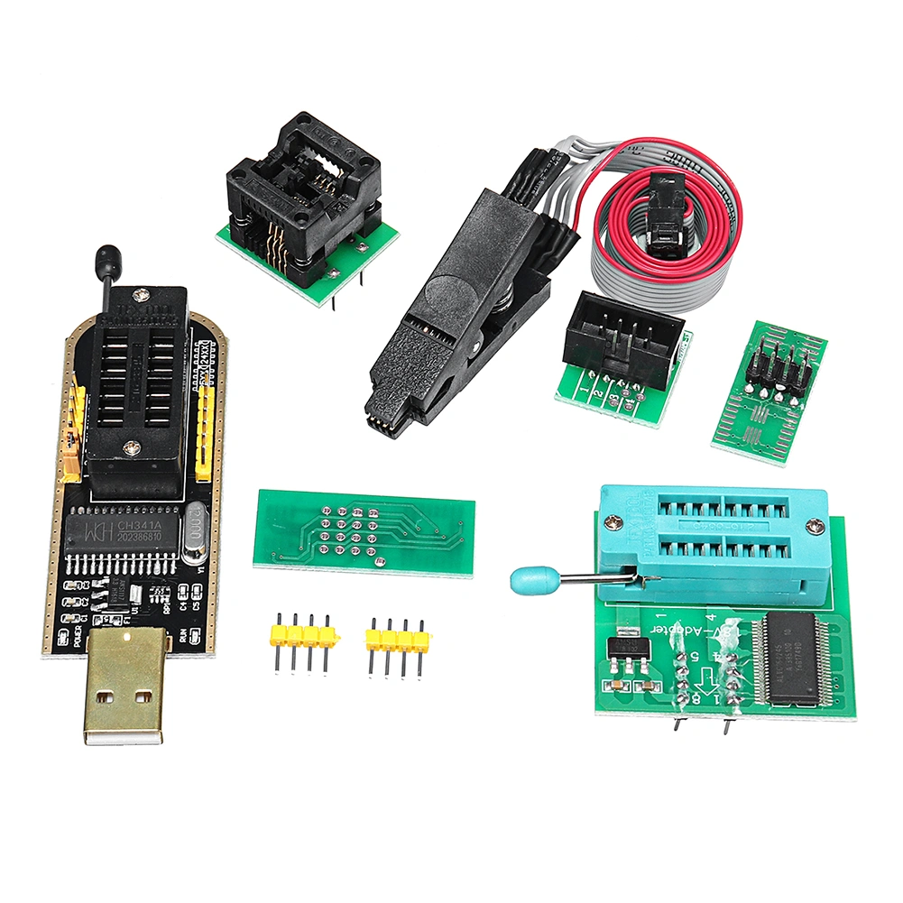 4Pcs/Set CH341A 24 25 EEPROM BIOS USB Programmer Burner Chip Clip SOIC8 Adapter