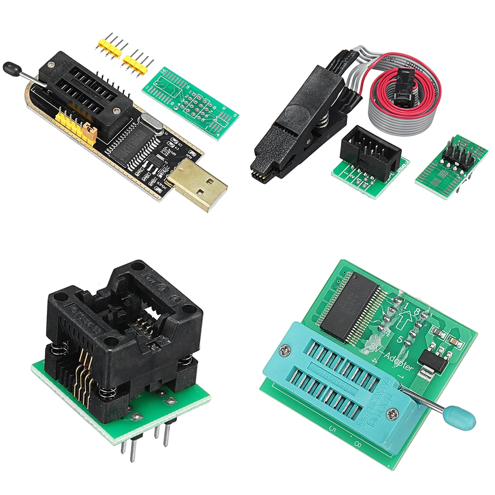 4Pcs/Set CH341A 24 25 EEPROM BIOS USB Programmer Burner Chip Clip SOIC8 Adapter
