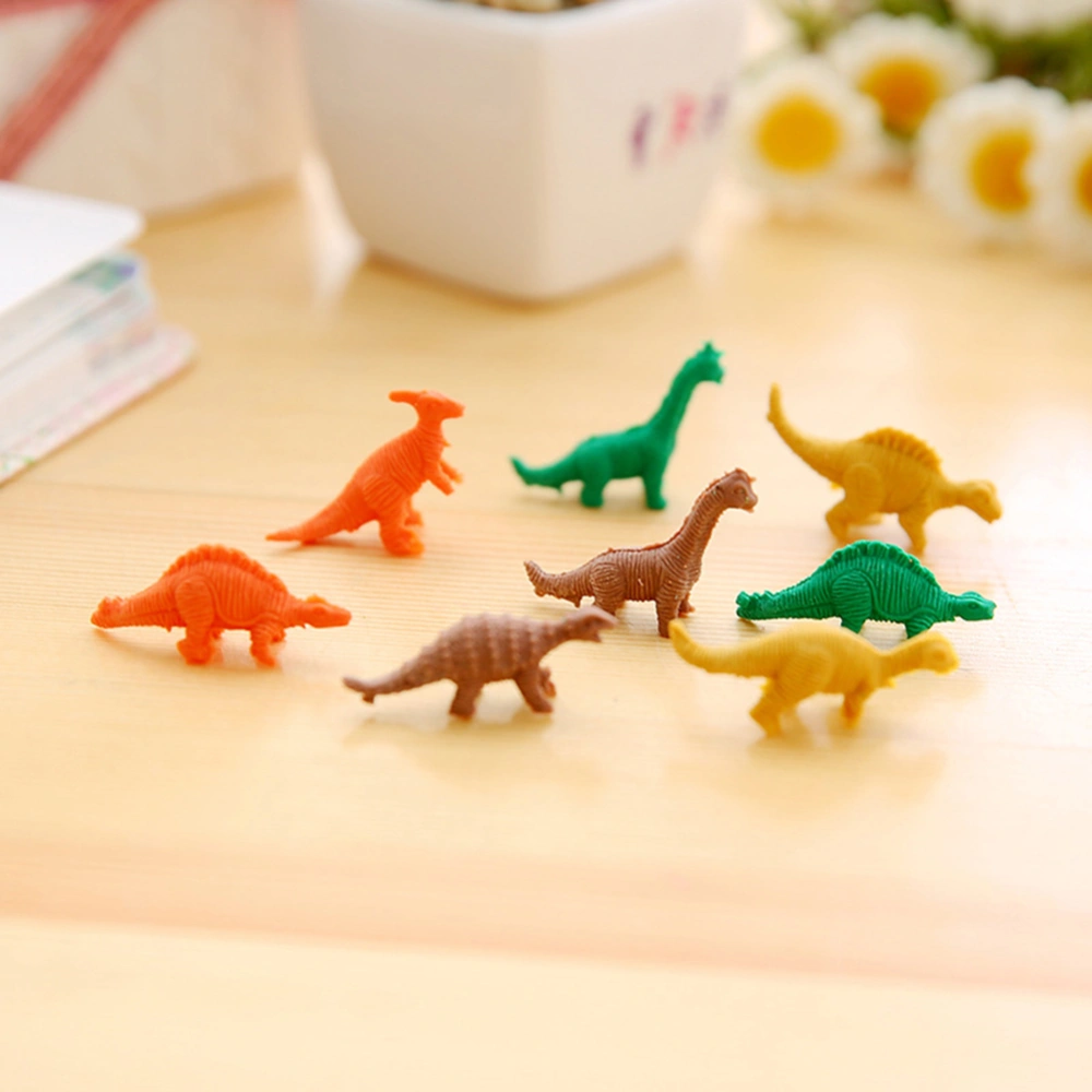 7Pcs/Set Mini Cartoon Dinosaur Shape Rubber Pencil Eraser Stationery Kid's Gift