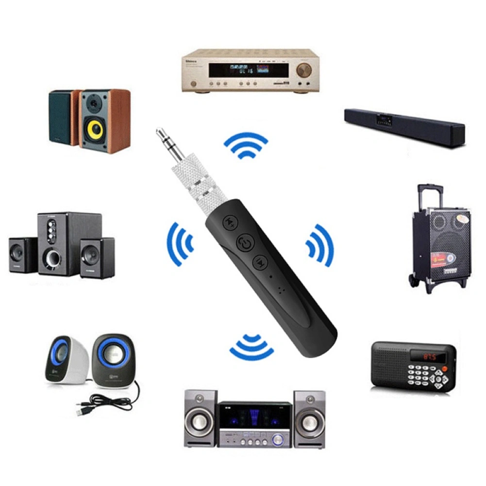 Lapel Clip 3.5mm Wireless Bluetooth-compatible Stereo Audio Receiver Adapter for Speaker