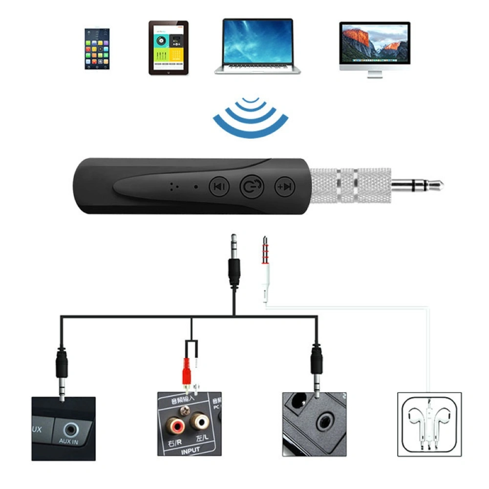 Lapel Clip 3.5mm Wireless Bluetooth-compatible Stereo Audio Receiver Adapter for Speaker