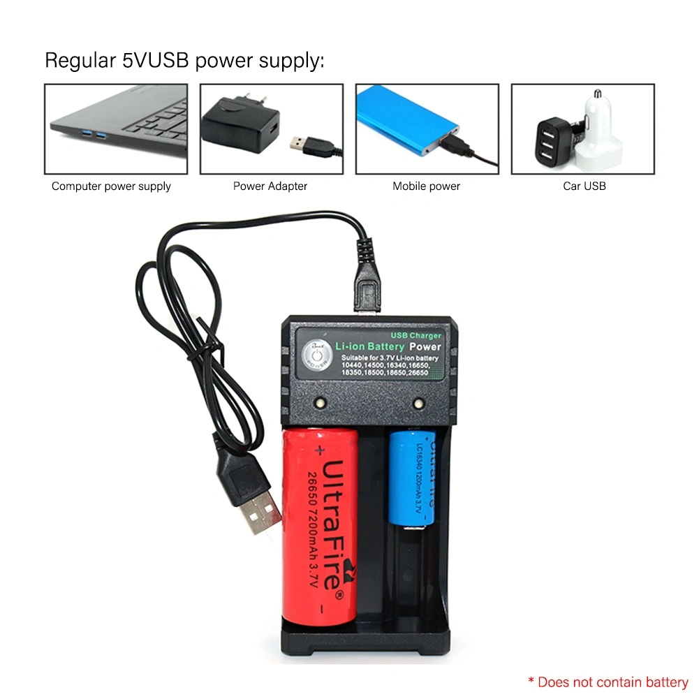 Dual Slot 3.7V 14500 26650 16650 18650 Li-ion Battery Charger with LED Indicator