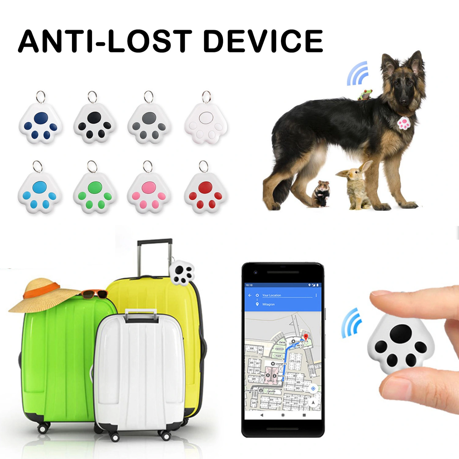 Portable Smart Wireless Bluetooth-compatible 4.0 Locator Tracker Finder Anti-Lost Alarm