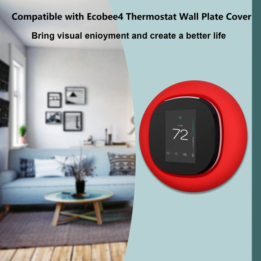 Protective Case Beautiful Dustproof Silicone Smart WiFi Thermostat Wall Plate Bracket Cover for Ecobee 4