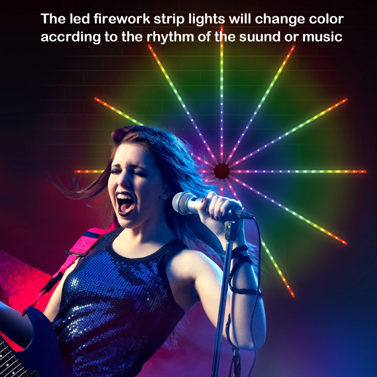 Light Strip Adjustable RGB Color Changing Music Activation APP/Remote Control LED Lamp Strip for Living Room
